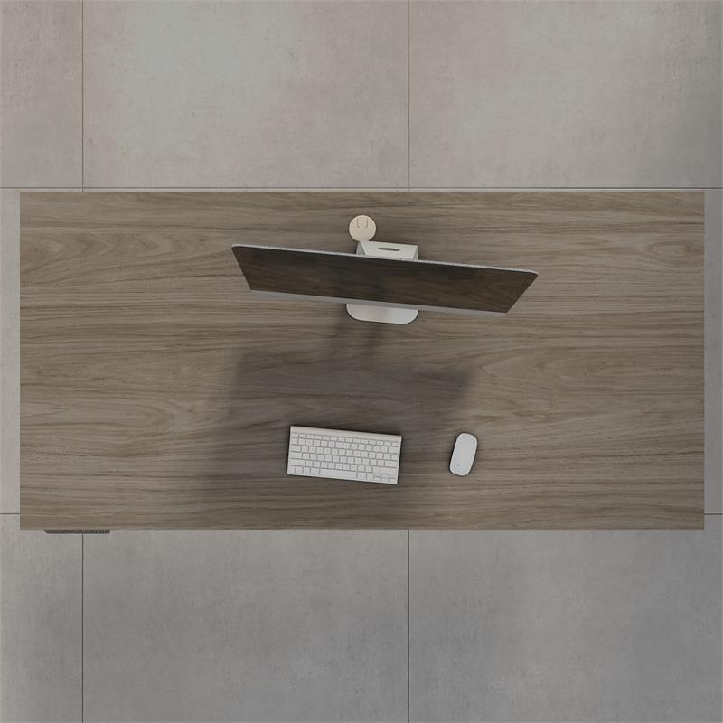 Pemberly Row 60W x 30D Adjustable Desk in Modern Hickory - Engineered Wood