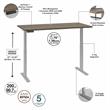 Pemberly Row 60W x 30D Adjustable Desk in Modern Hickory - Engineered Wood