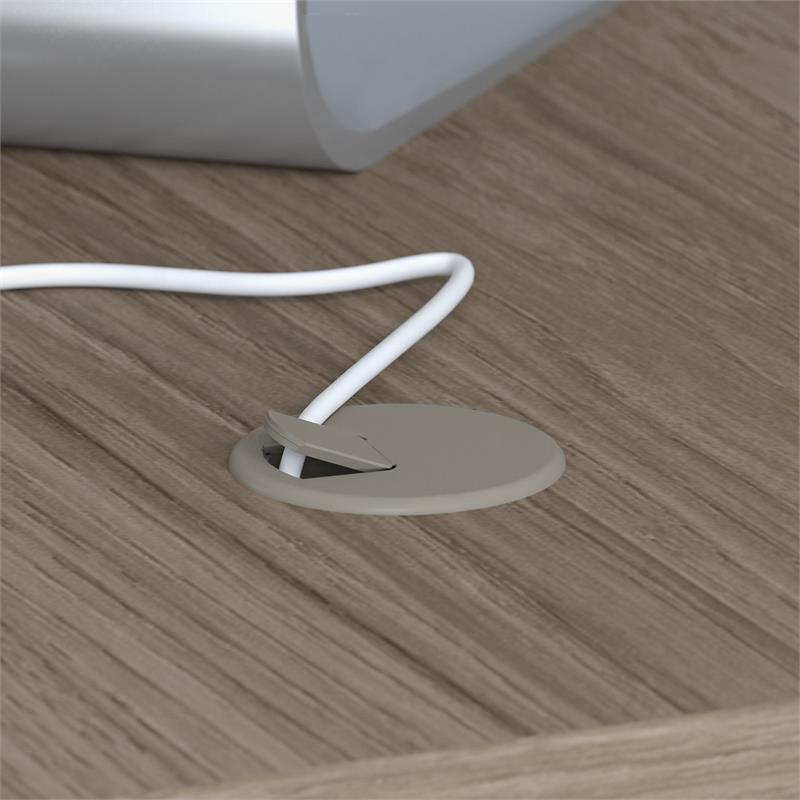 Pemberly Row 60W x 30D Adjustable Desk in Modern Hickory - Engineered Wood