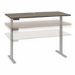 Pemberly Row 60W x 30D Adjustable Desk in Modern Hickory - Engineered Wood