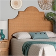 Pemberly Row Bohemian Light Honey Rattan Queen Size Standalone Headboard