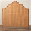 Pemberly Row Bohemian Light Honey Rattan Queen Size Standalone Headboard