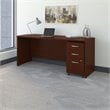 Pemberly Row 72W Office Desk with File Cabinet in Mahogany - Engineered Wood