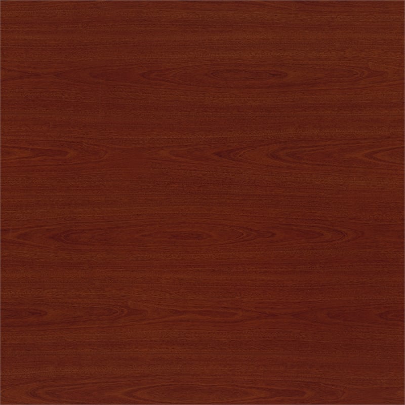 Pemberly Row 72W Office Desk with File Cabinet in Mahogany - Engineered Wood