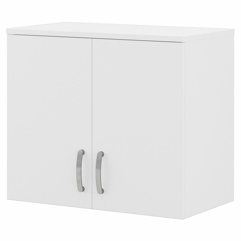 Pemberly Row Wall Cabinet with Doors and Shelves in White - Engineered Wood