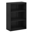 Pemberly Row Contemporary Engineered Wood 3-Tier Open Shelf in Black