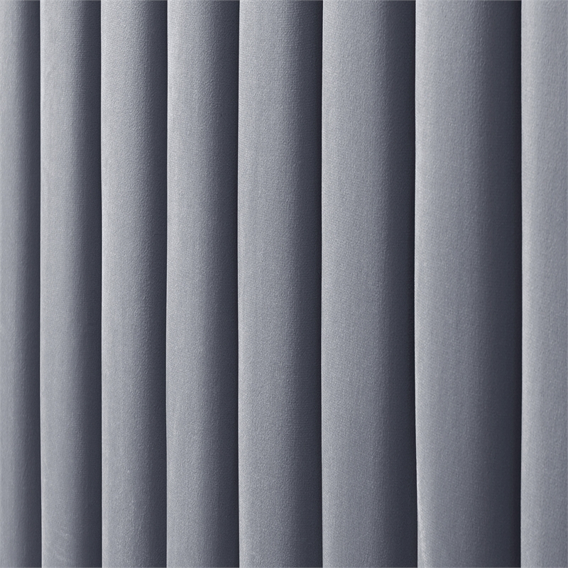 Pemberly Row Modern Velvet Upholstered Queen Platform Bed in Gray