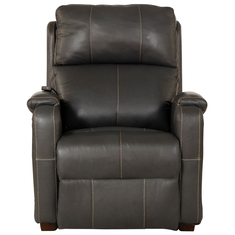 Pemberly Row Decompress Power Zero Gravity Recliner in Gray Leather