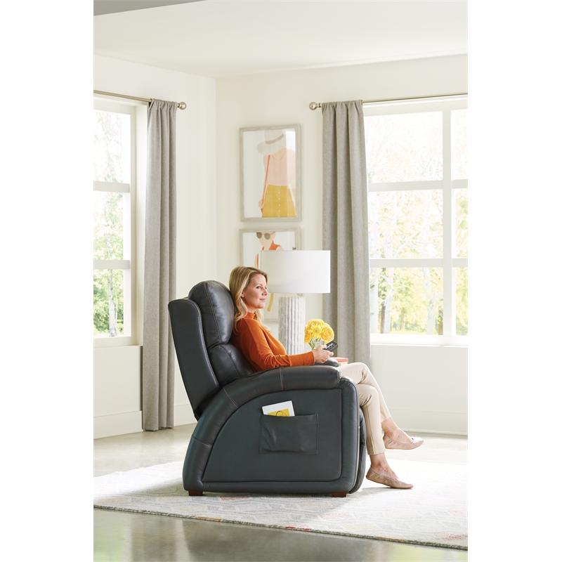 Pemberly Row Decompress Power Zero Gravity Recliner in Gray Leather
