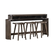 Pemberly Row 4 Piece Set of Console Bar Table & Console Stools in Coffee Bean