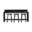 Pemberly Row 4 Piece Set of Console Bar Table & Console Stools in Coffee Bean