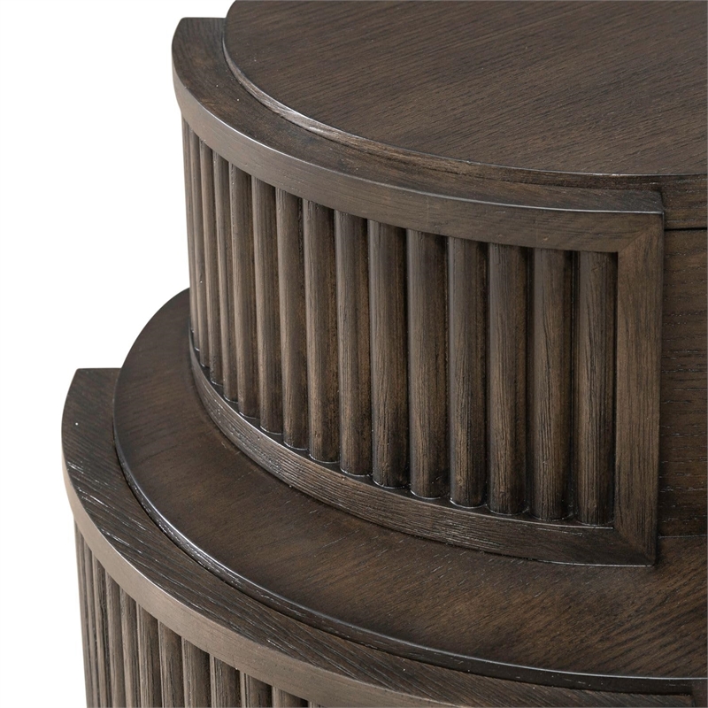 Pemberly Row 4 Piece Set of Console Bar Table & Console Stools in Coffee Bean