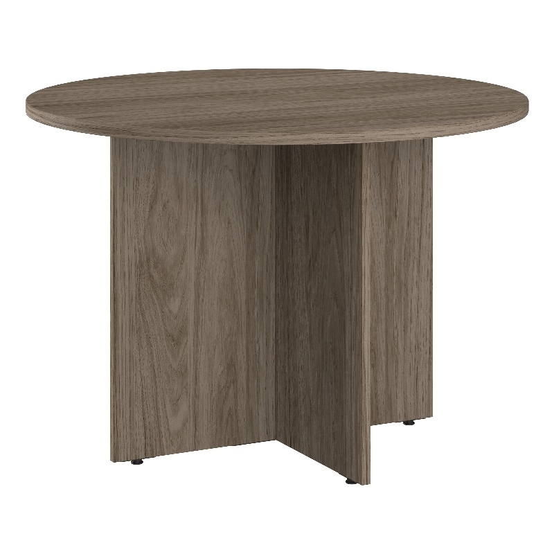 Pemberly Row 42W Round Conference Table in Modern Hickory - Engineered Wood