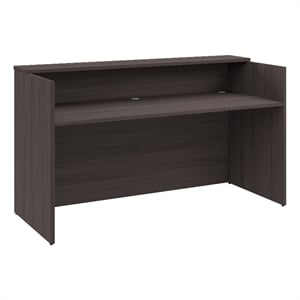 Pemberly Row 72W x 30D Reception Desk with Shelf in Storm Gray - Engineered Wood