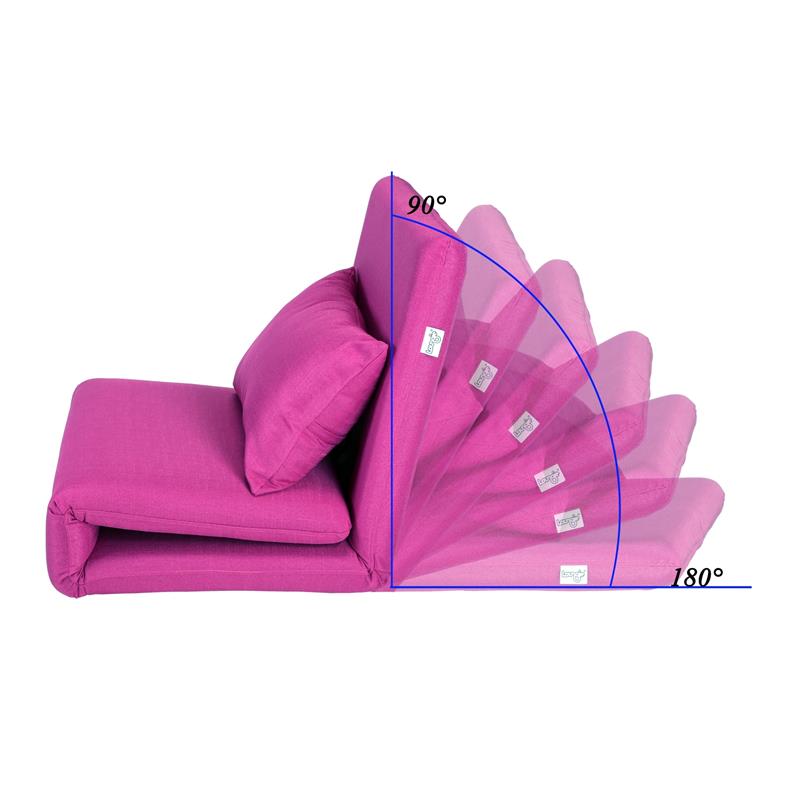 Pemberly Row Floor Chairs Pink Linen Sleeper Dorm Bed Couch Lounger Sofa