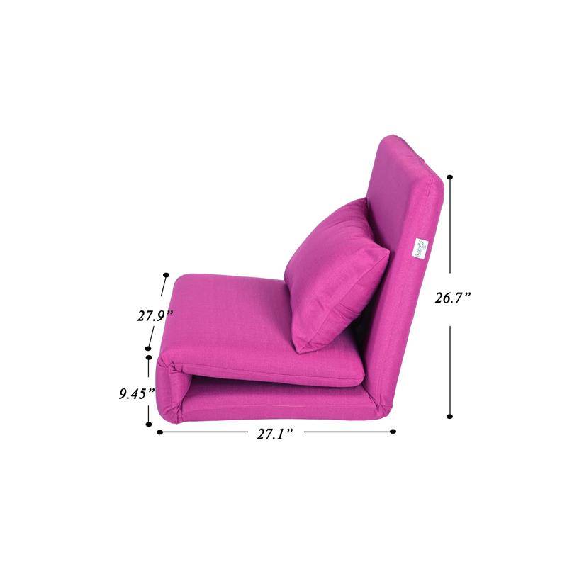 Pemberly Row Floor Chairs Pink Linen Sleeper Dorm Bed Couch Lounger Sofa