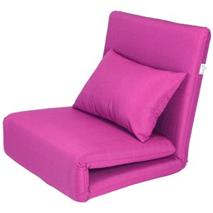 Pemberly Row Floor Chairs Pink Linen Sleeper Dorm Bed Couch Lounger Sofa