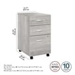 Pemberly Row 3 Drawer Mobile File Cabinet in Platinum Gray - Engineered Wood