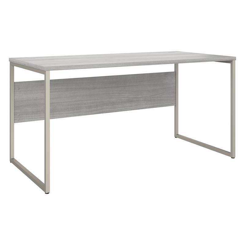 Pemberly Row 60W x 30D Computer Table Desk in Platinum Gray - Engineered Wood