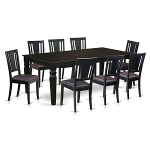 Pemberly Row Contemporary 9-piece Wood Dining Room Set in Black