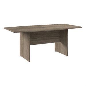 Pemberly Row 72W Boat Shaped Conference Table in Hickory - Engineered Wood