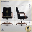 Pemberly Row Ergonomic Mid Back Office Chair in Soft Velvet Upholstery Black