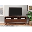 Pemberly Row Contemporary Wood TV Console in Walnut / Brown Finish