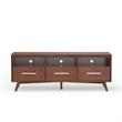 Pemberly Row Contemporary Wood TV Console in Walnut / Brown Finish
