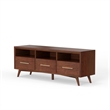 Pemberly Row Contemporary Wood TV Console in Walnut / Brown Finish