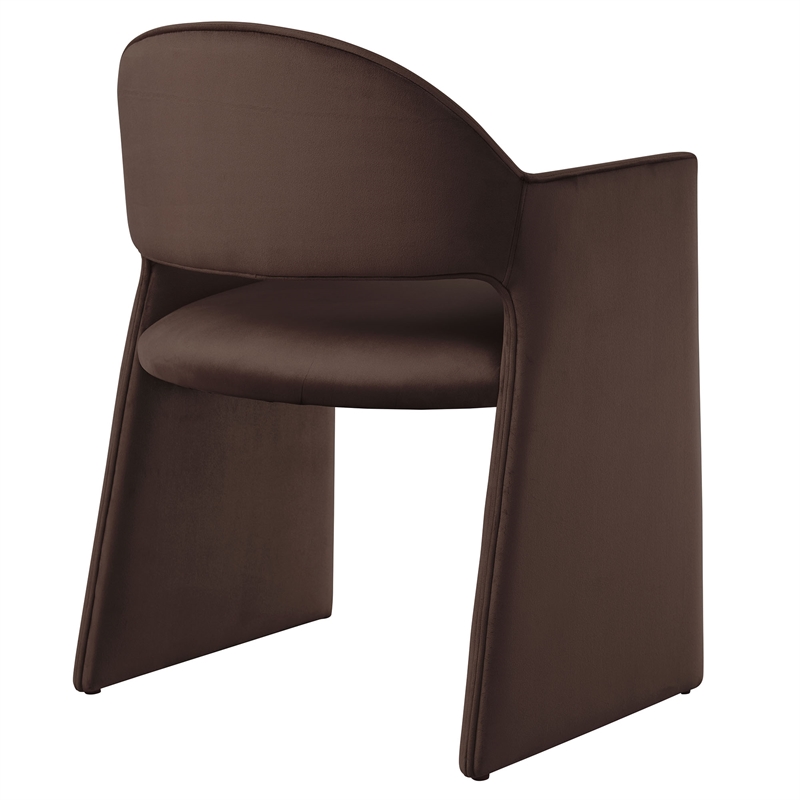 Pemberly Row Contemporary Dining Armchair in Chocolate Brown