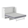 Pemberly Row Queen Wood Murphy Bed Chest with Mattress Drawer & Charger in White