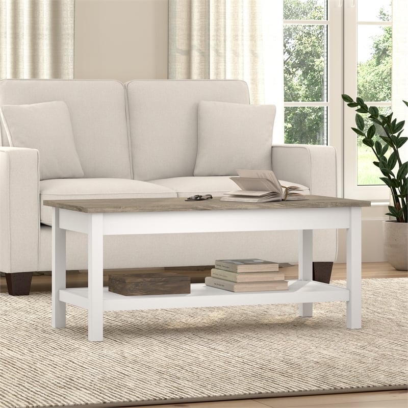 Pemberly Row Farmhouse Living Room Coffee Table - Engineered Wood