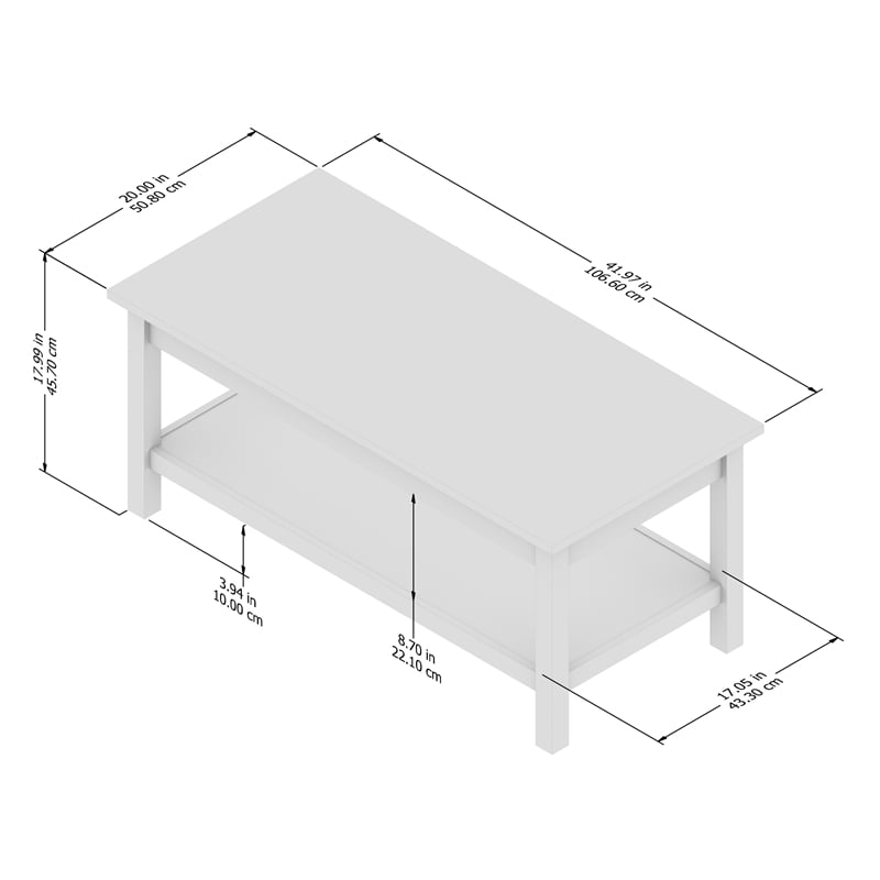 Pemberly Row Farmhouse Living Room Coffee Table - Engineered Wood