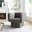 Pemberly Row Modern Performance Velvet Accent Chair in Storm Gray