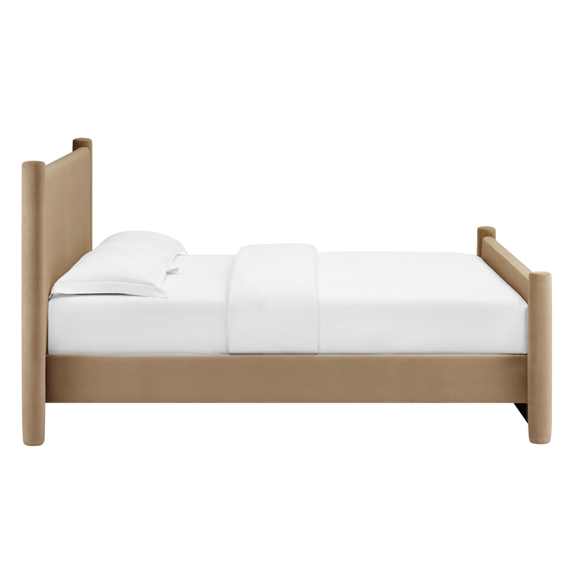 Pemberly Row Modern / Contemporary Full Platform Bed in Taupe
