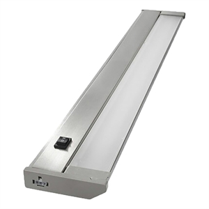 Pemberly Row 24&quot Aluminum LED Under Cabinet Kitchen Overhead Lighting in Nickel
