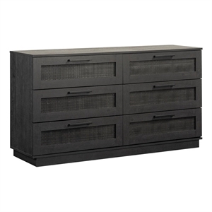 pemberly row modern engineered wood dresser in raven oak finish