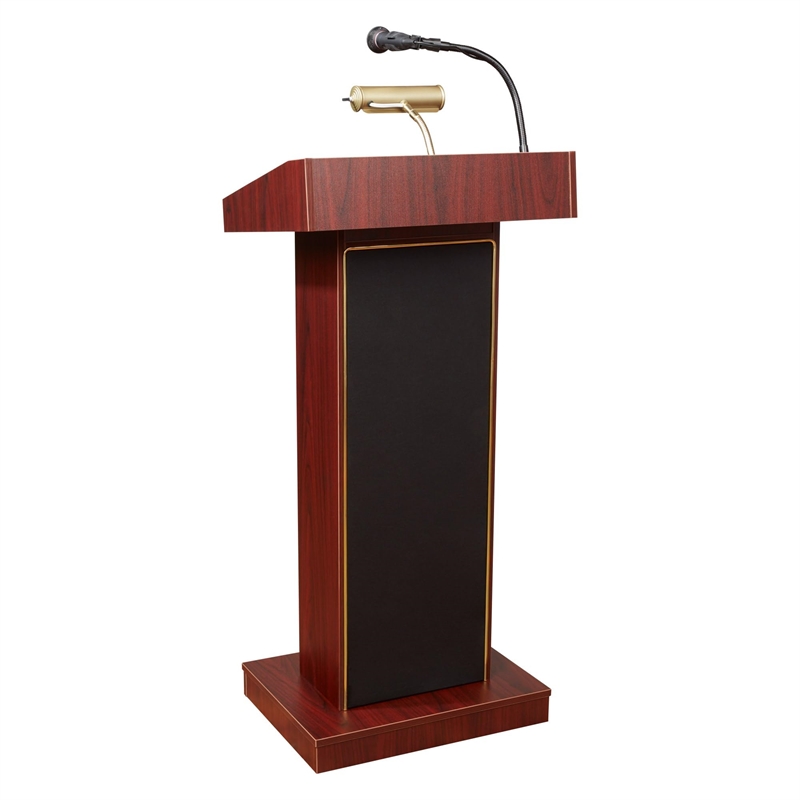 Pemberly Row Lectern with Tie Clip/ Lavalier Mic in Mahogany