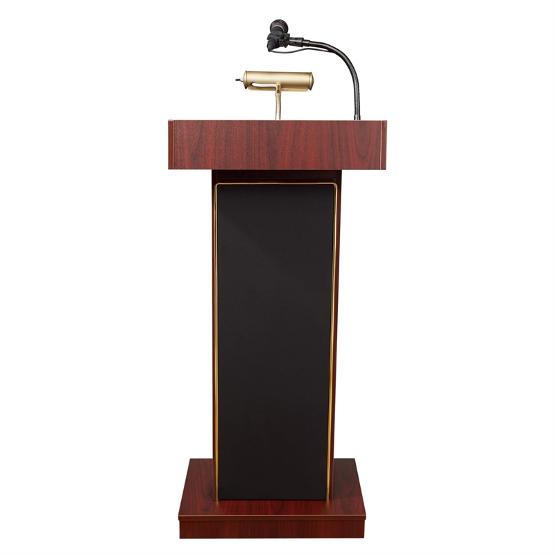 Pemberly Row Lectern with Tie Clip/ Lavalier Mic in Mahogany
