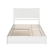 Pemberly Row Queen Platform Bed w/ Panel Footboard and Twin XL Trundle in White