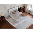 Pemberly Row Queen Platform Bed w/ Panel Footboard and Twin XL Trundle in White