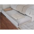 Pemberly Row Queen Platform Bed w/ Panel Footboard and Twin XL Trundle in White