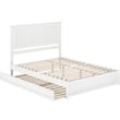 Pemberly Row Queen Platform Bed w/ Panel Footboard and Twin XL Trundle in White