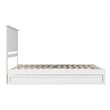 Pemberly Row Queen Platform Bed w/ Panel Footboard and Twin XL Trundle in White