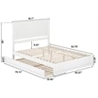 Pemberly Row Queen Platform Bed w/ Panel Footboard and Twin XL Trundle in White