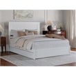 Pemberly Row Queen Platform Bed w/ Panel Footboard and Twin XL Trundle in White
