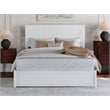 Pemberly Row Queen Platform Bed w/ Panel Footboard and Twin XL Trundle in White