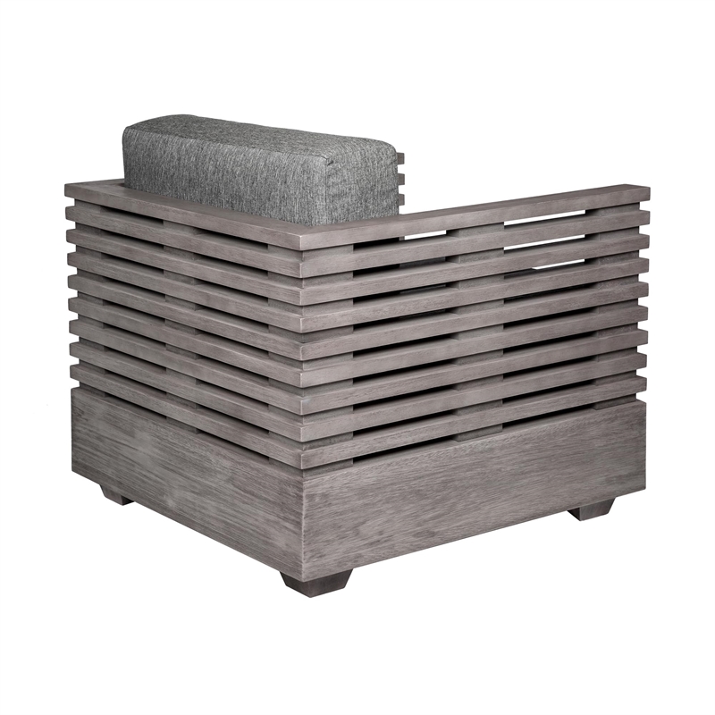 Pemberly Row Outdoor 4Pc Conversation Set in Gray Eucalyptus Wood with Cushions