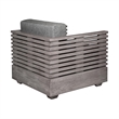 Pemberly Row Outdoor 4Pc Conversation Set in Gray Eucalyptus Wood with Cushions