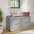Pemberly Row Shoe Storage Bench with Doors in Cape Cod Gray - Engineered Wood